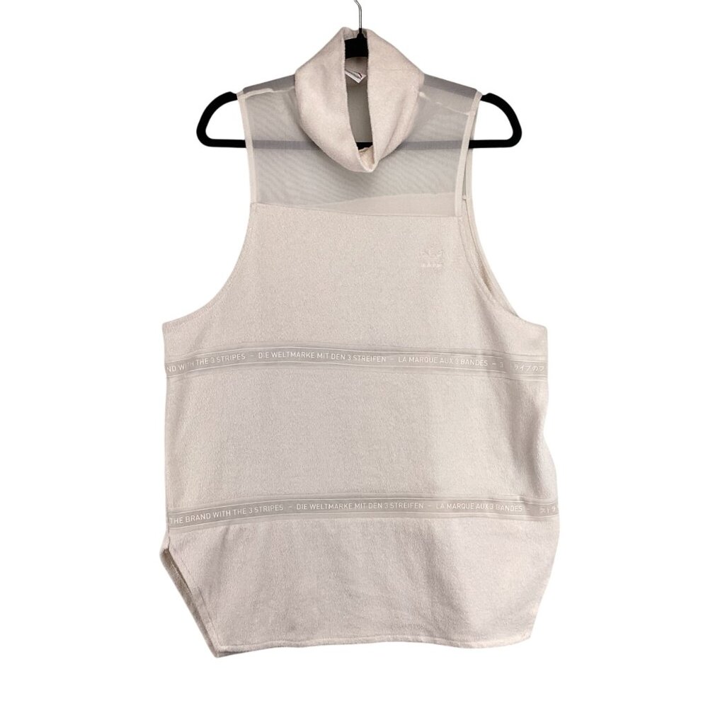 Adidas Sleeveless‎ Top Size XL Xlarge Terry Cloth Hoodie Vest Mesh Tank